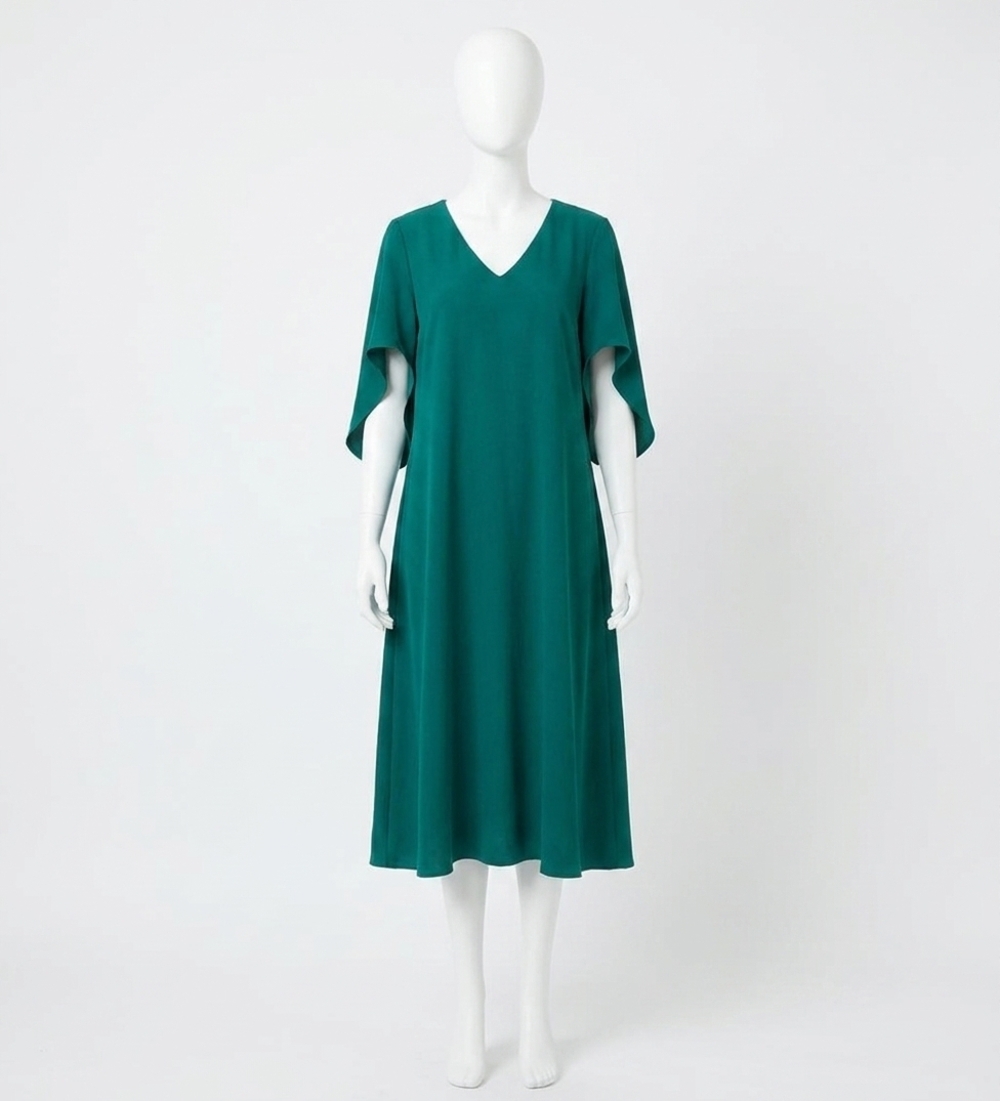 NEW ANNA CATE meredith midi short sleeve dress in peacock